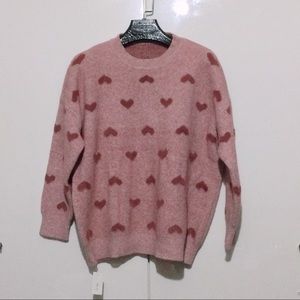 NWT Pink Heart Sweater